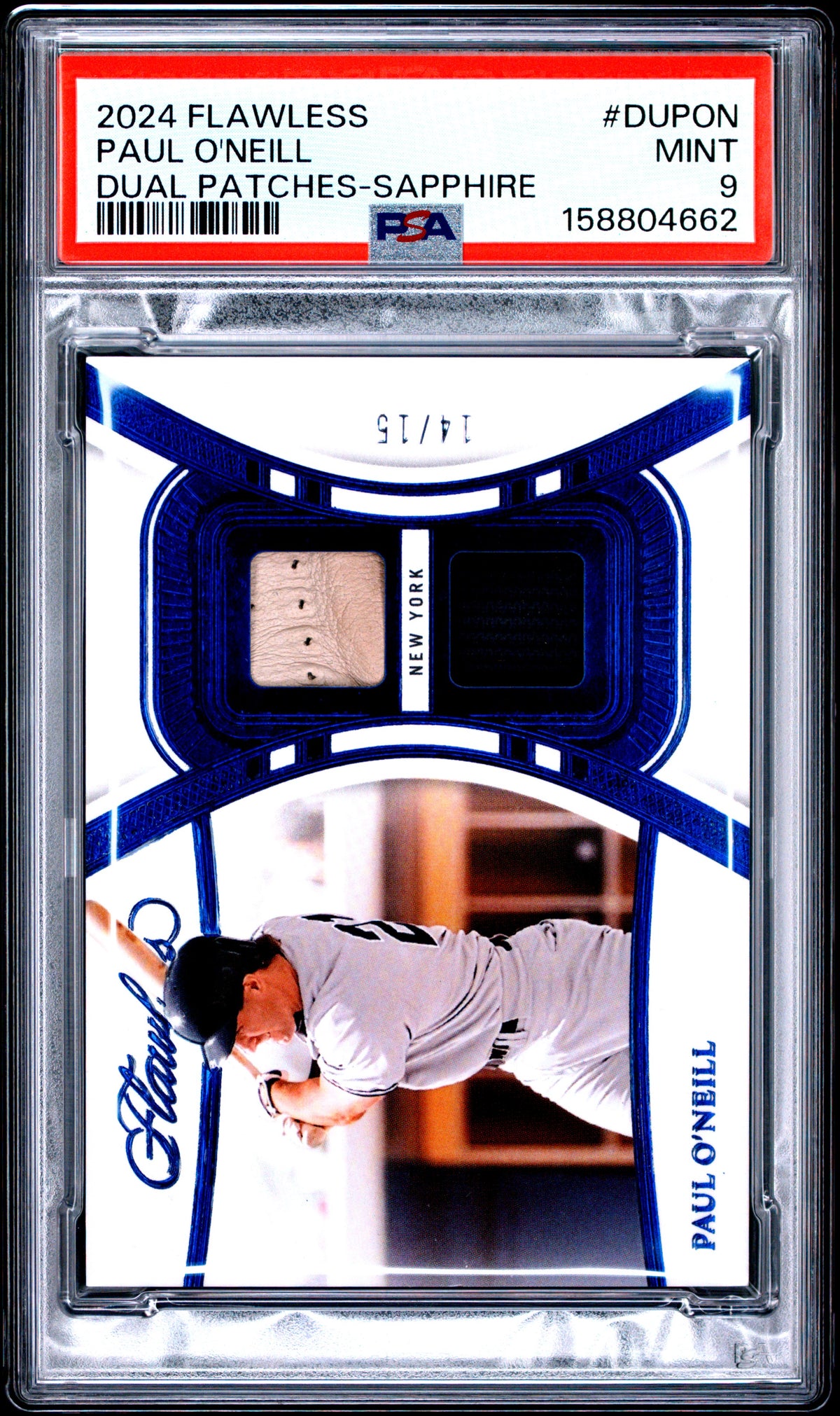 2024 unknown Panini Flawless Dual Patches Paul O'Neill Sapphire DUPON English PSA 9