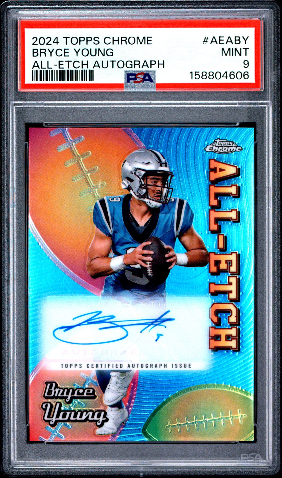 2024 Topps Chrome Chrome All-Etch Autographs Bryce Young AEABY English PSA 9