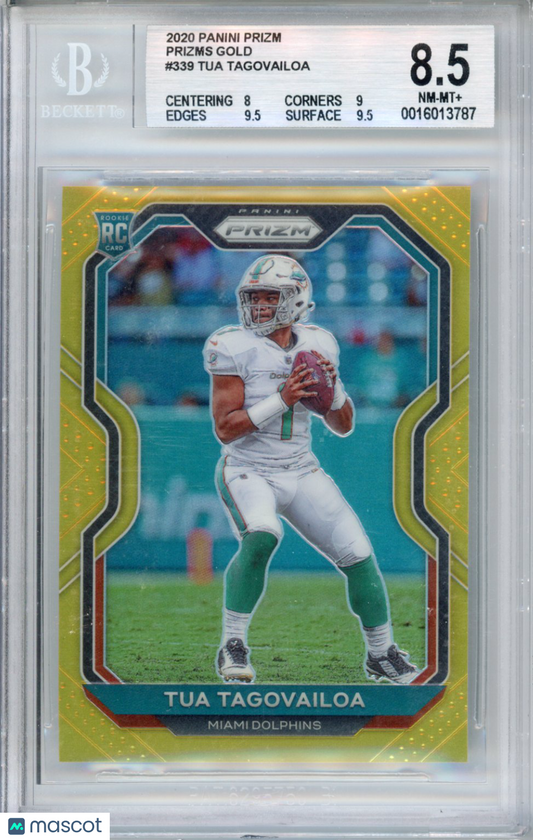 2020 Panini Prizm Tua Tagovailoa #339 Gold Prizms BGS 8.5