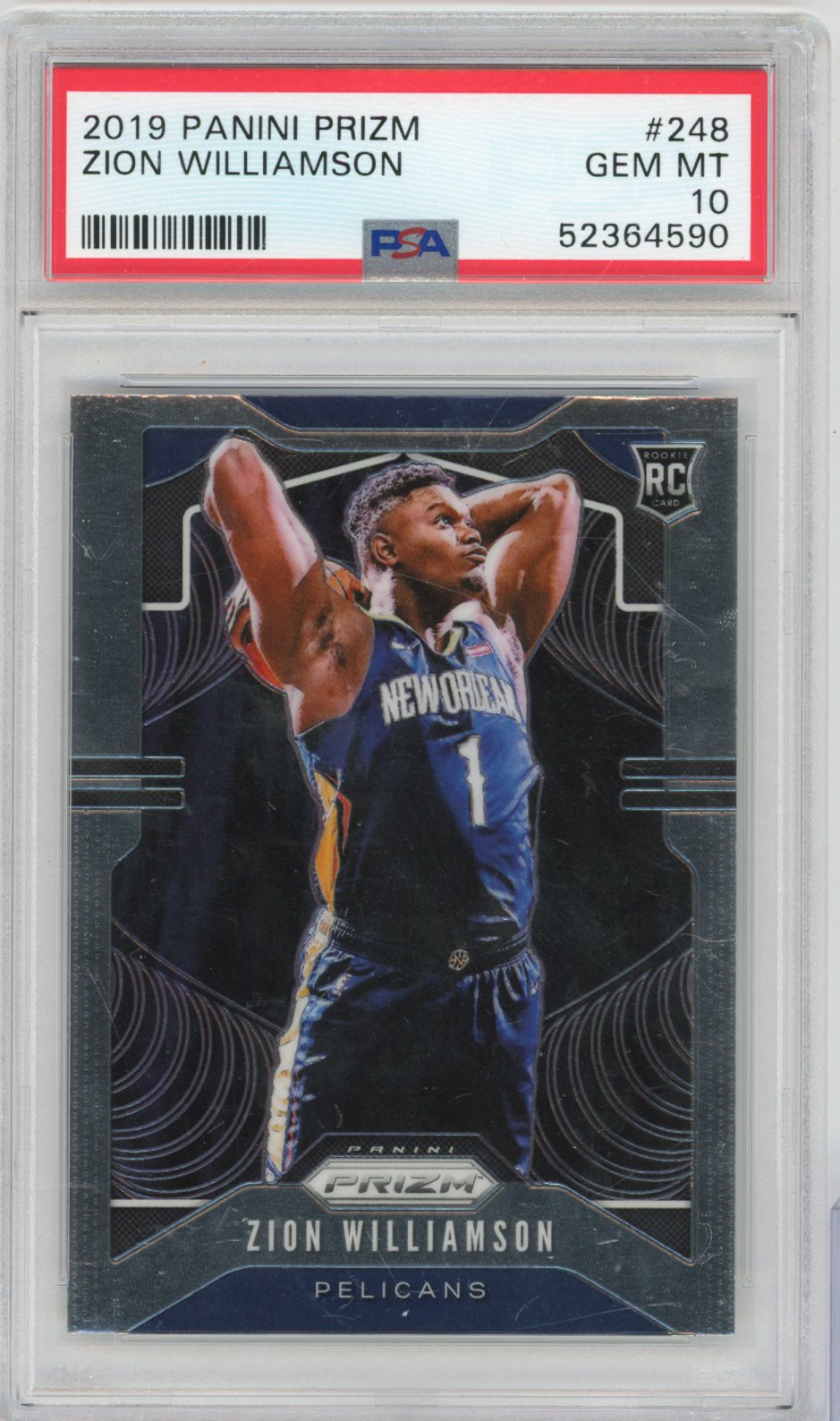 2019 Panini Prizm Basketball Zion Williamson #248 Zion Williamson Prizm English PSA 10