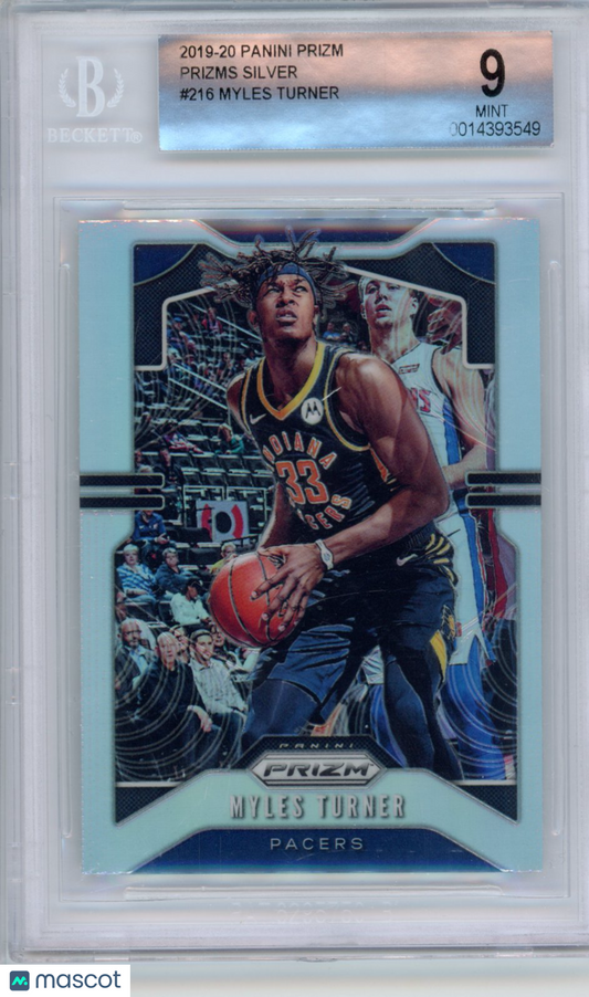 2019-20 Panini 2019 Prizm Myles Turner #216 silver BGS 9