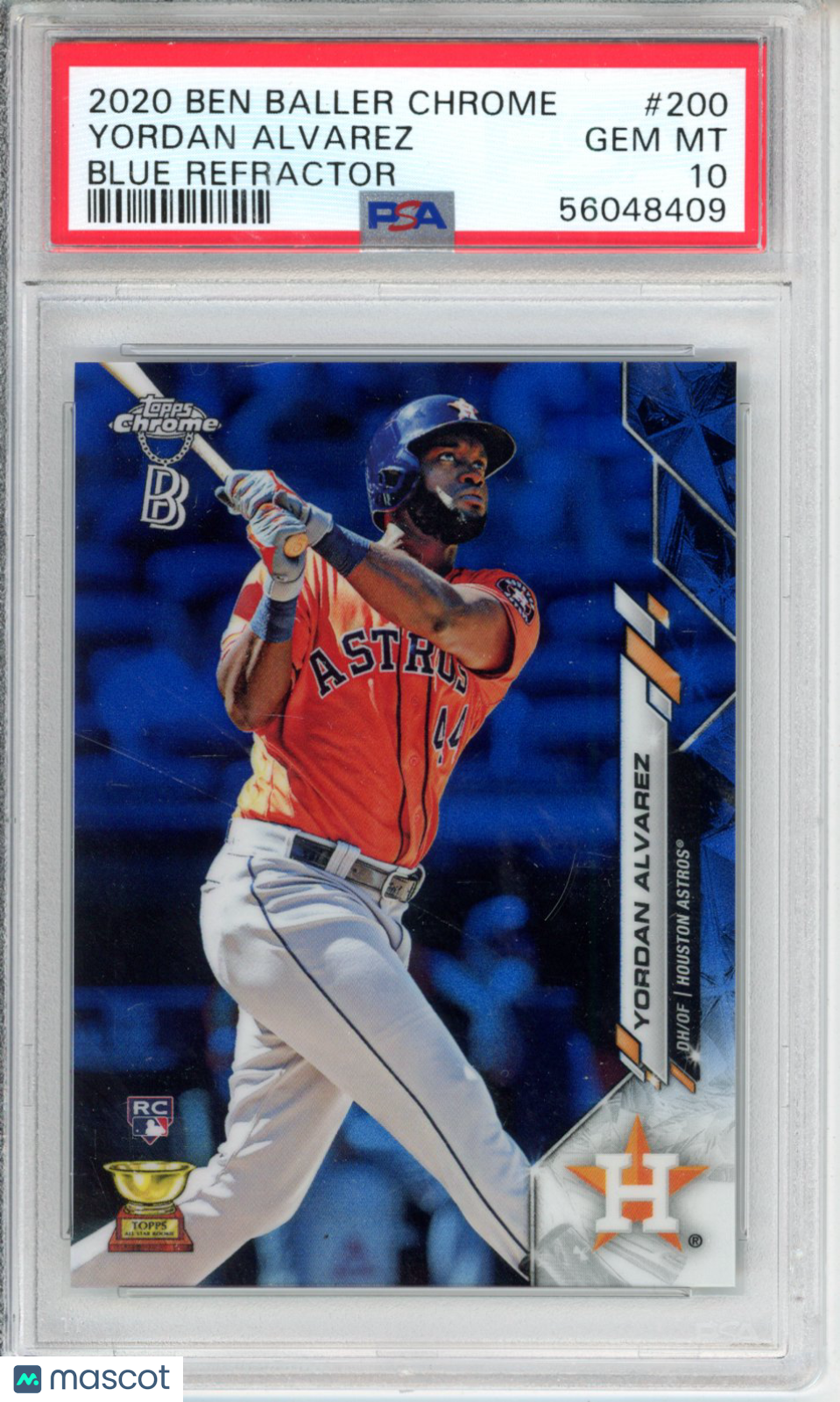 2020 Ben Baller Chrome Yordan Alvarez #200 Blue Refractor PSA 10