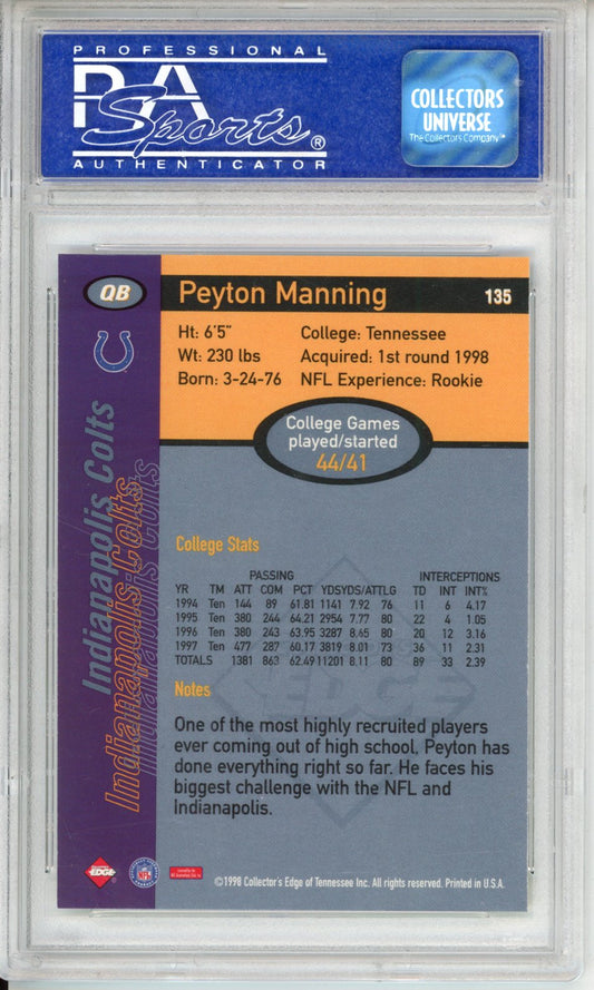 1998 Collector's Edge 1st Place Peyton Manning #135 PSA 10