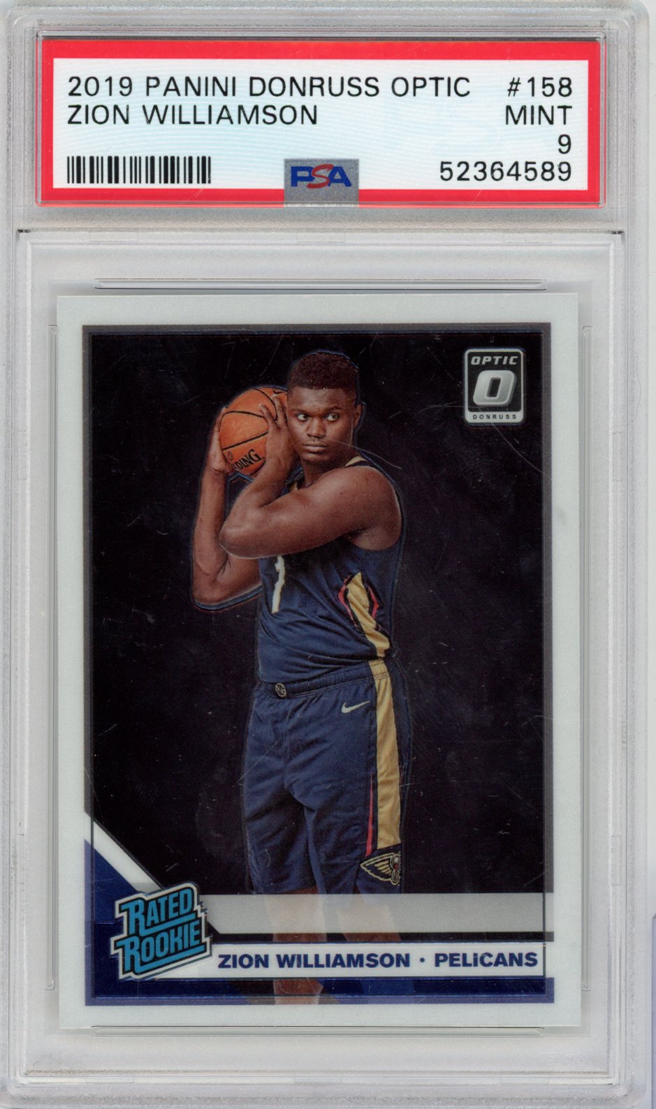 2019 Panini Donruss Optic Basketball Zion Williamson #158 Zion Williamson Donruss Optic English PSA 9