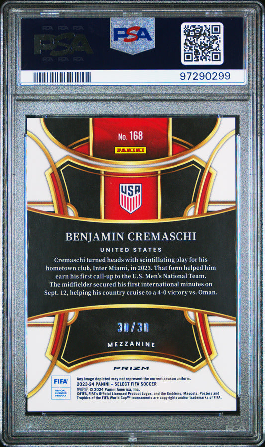 2023-24 Panini Select FIFA Benjamin Cremaschi #168 Tie Dye PSA 10