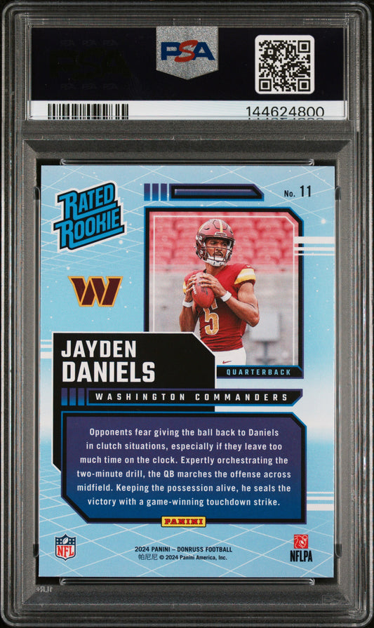 2024 Panini Donruss Rated Rookies Retro Jayden Daniels #11 PSA 9