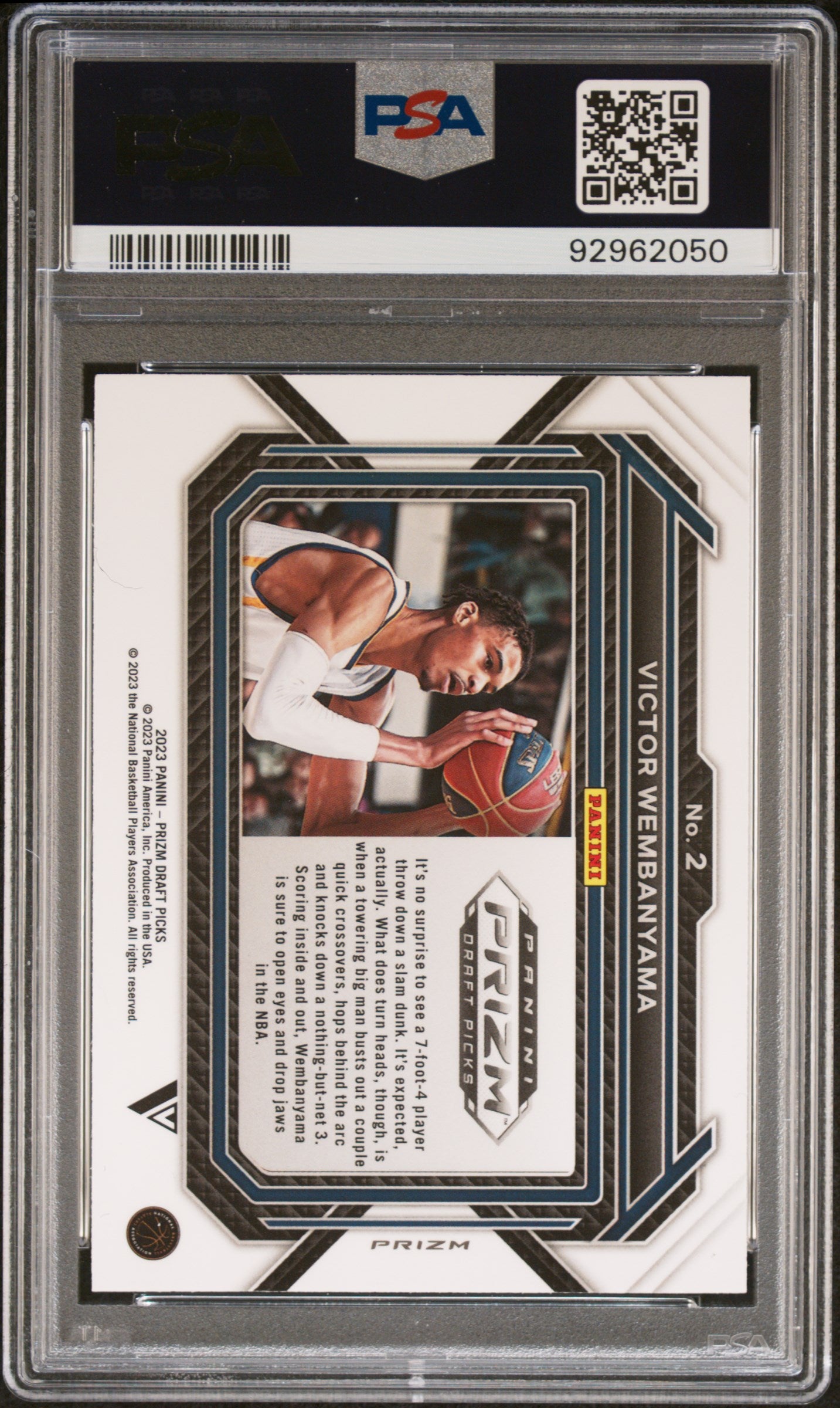 2023 Panini Prizm Draft Picks Victor Wembanyama #2 Variation Purple Wave PSA 10