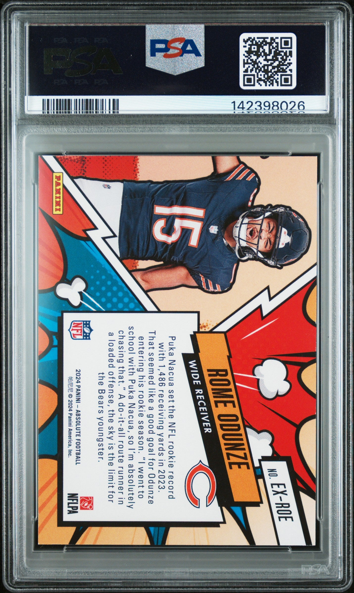 2024 Panini Absolute Explosive Rome Odunze #EXROE Gold PSA 8