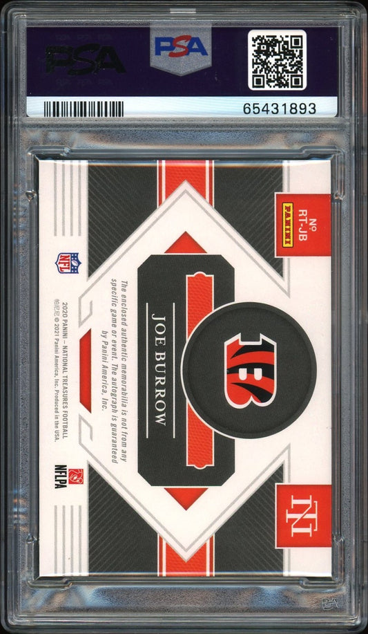 2020 National Treasures Joe Burrow Rookie Patch Auto NFL Shield 1/1 RPA RC PSA 9