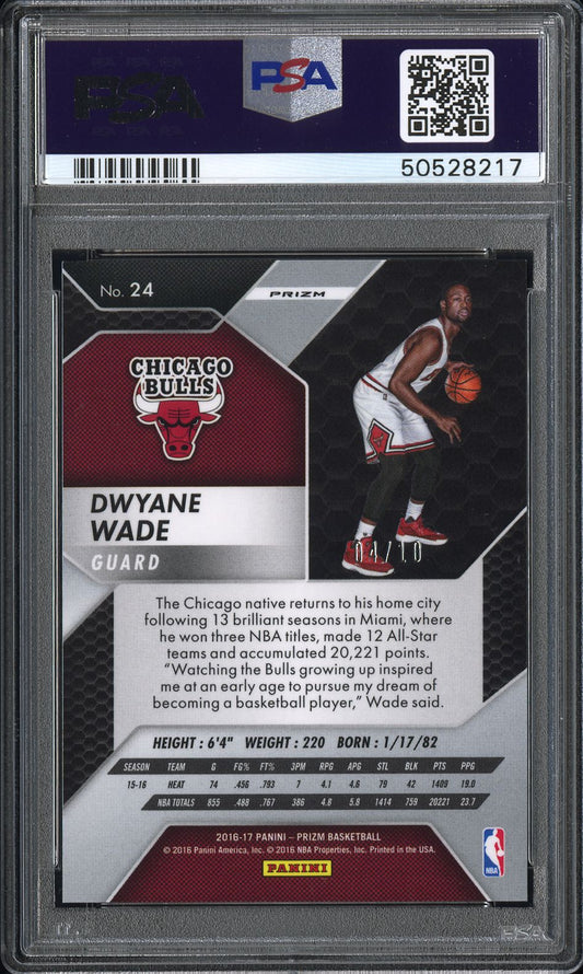 2016 Panini Prizm Dwyane Wade #24 Gold Prizm /10 PSA 10