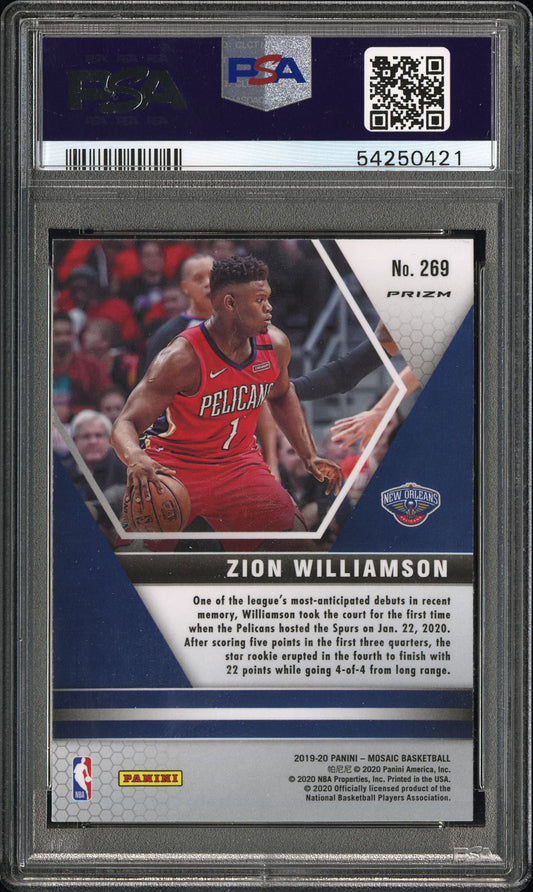 2019 Panini Mosaic Zion Williamson #269 Gold Wave PSA 10
