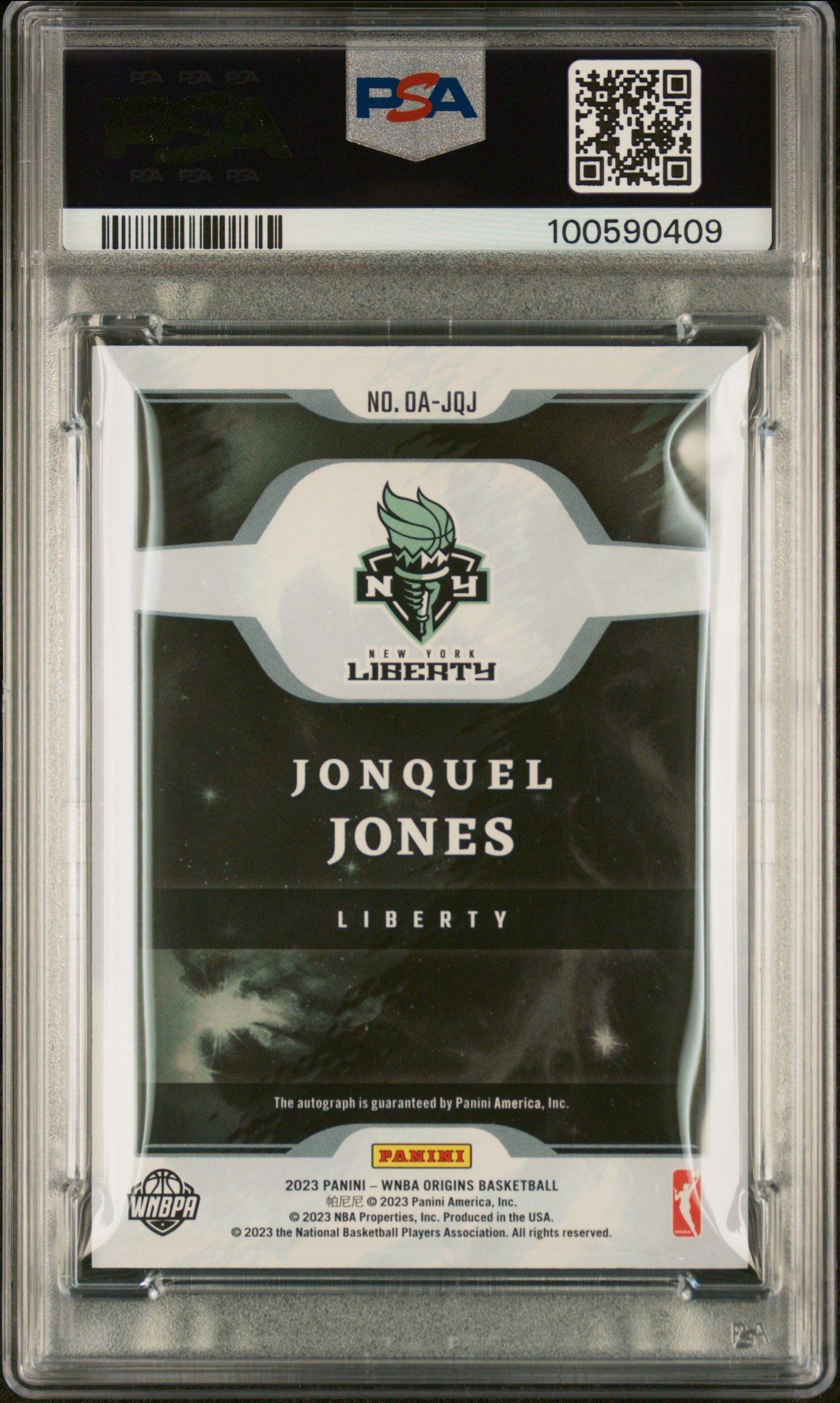 2023 Panini Origins WNBA Origins Autographs Jonquel Jones #OAJQJ PSA 10