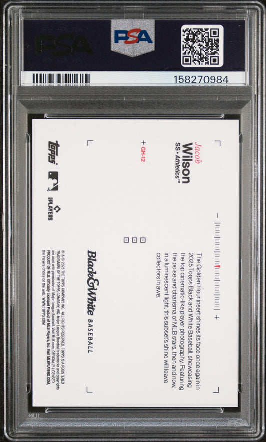 2025 Topps Black And White Golden Hour Jacob Wilson #12 /50 PSA 9