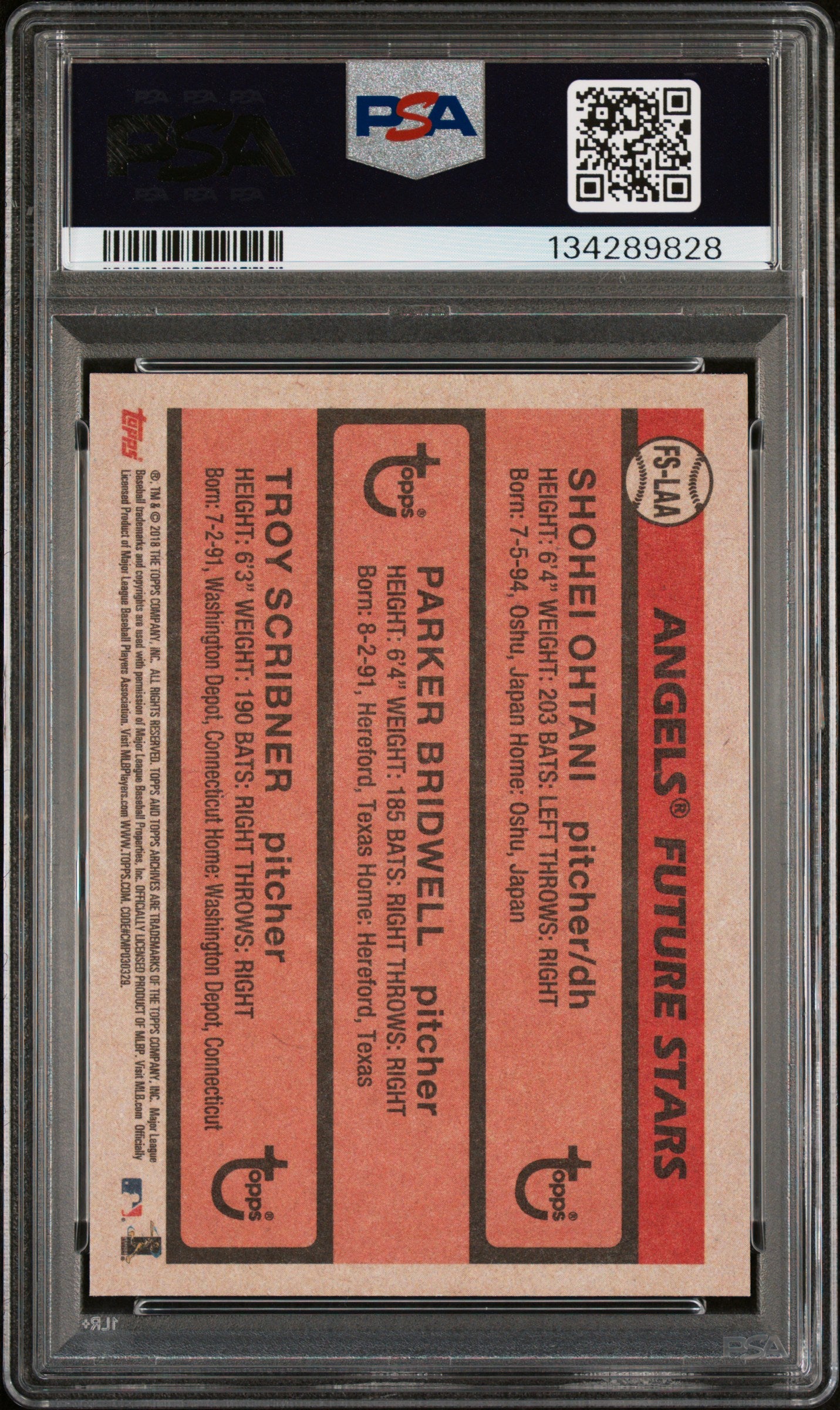 2018 Topps Archives 1981 Topps Future Stars Trios Scrbnr Brdwll Ohtn #LAA PSA 10