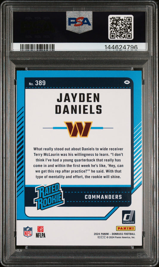 2024 Panini Donruss Jayden Daniels #389 PSA 9