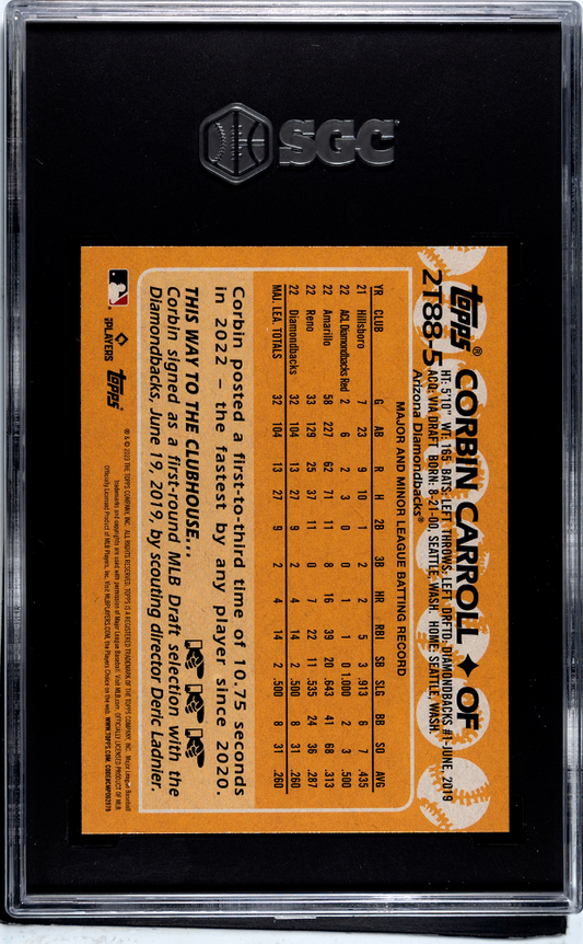 2023 Topps Corbin Carroll #2T88-5 '88 SGC 9.5