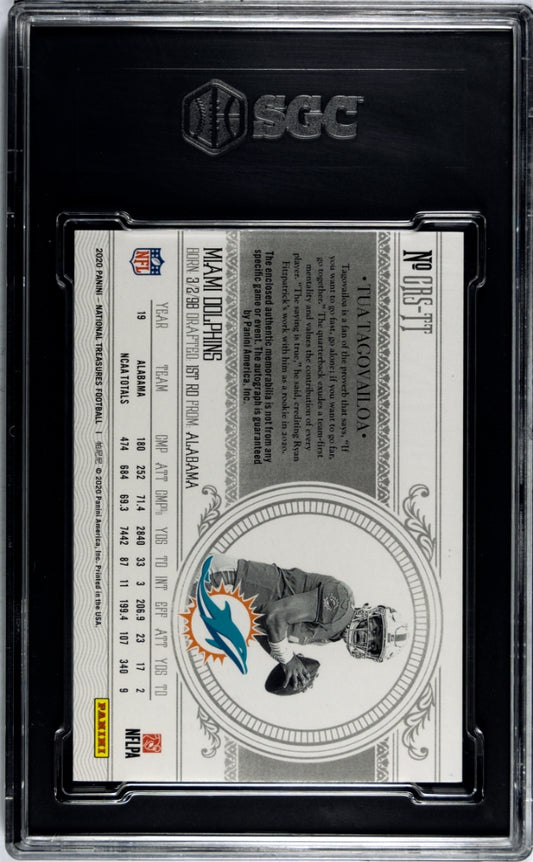 2020 National Treasures Tua Tagovailoa #CRS-TT Rookie Patch Auto /99 SGC 10 RPA RC