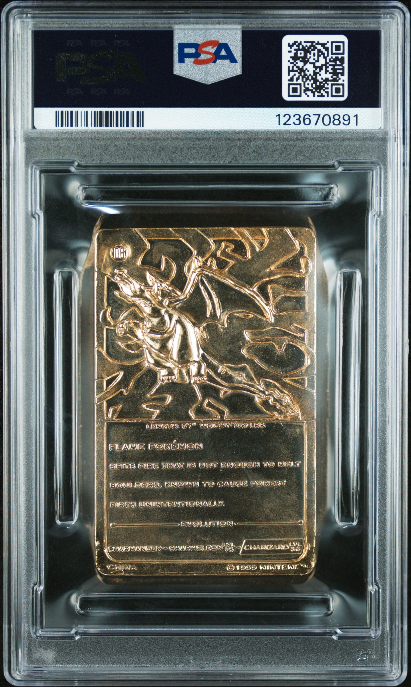 1999 Burger King Pokemon Gold Cards Charizard PSA 6