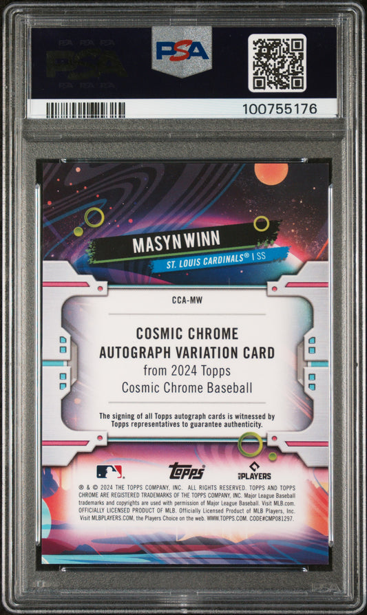 2024 Topps Cosmic Chrome  Auto Masyn Winn #MW Orange Galactic PSA 10 Auto 10