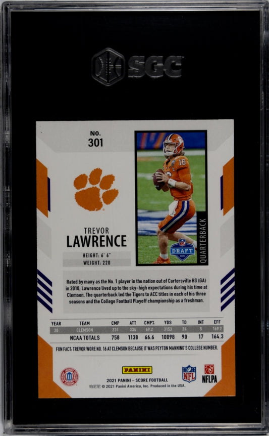 2021 Panini Score Trevor Lawrence #301 SGC 10