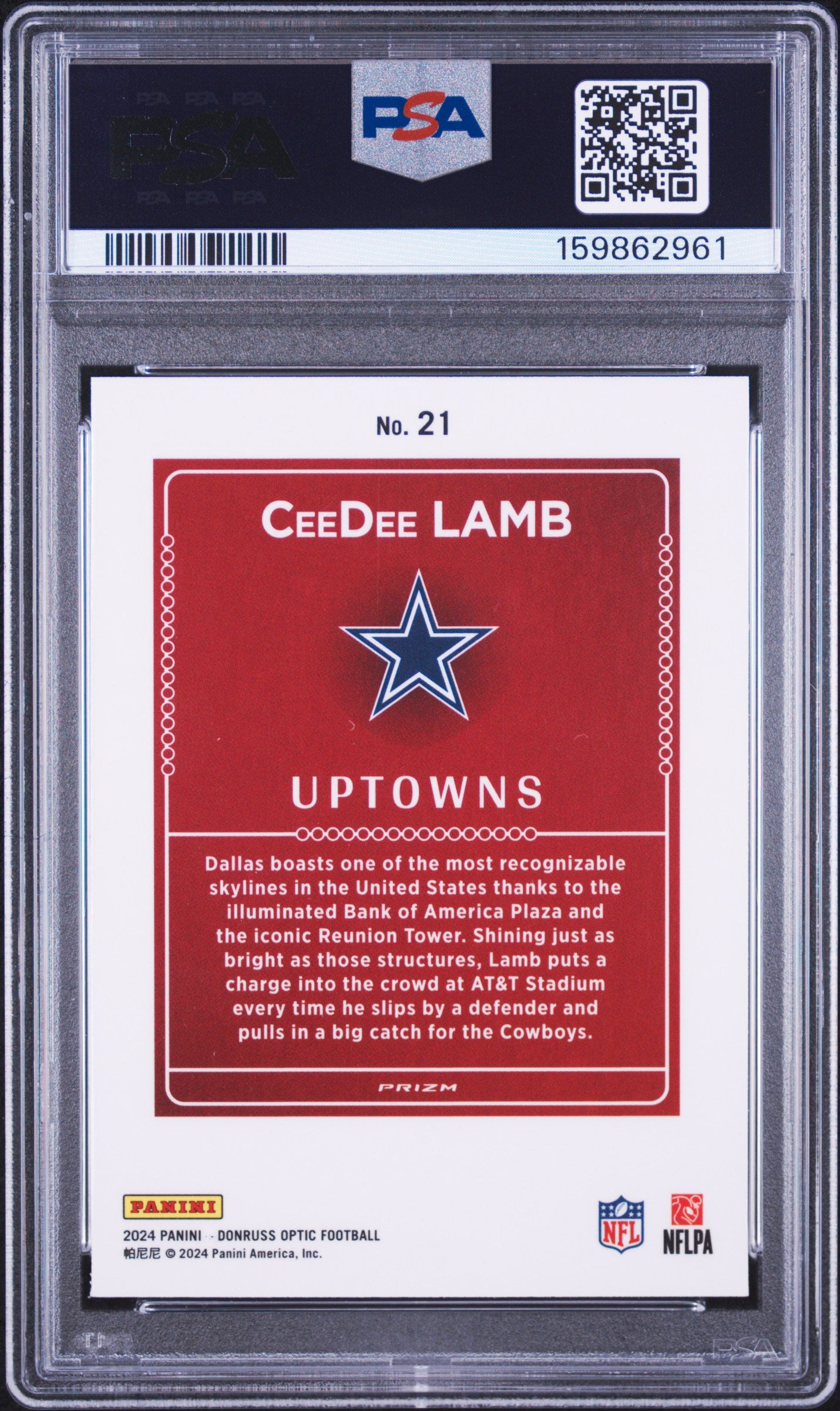 2024 Panini Donruss Optic Uptowns Ceedee Lamb #21 PSA 9