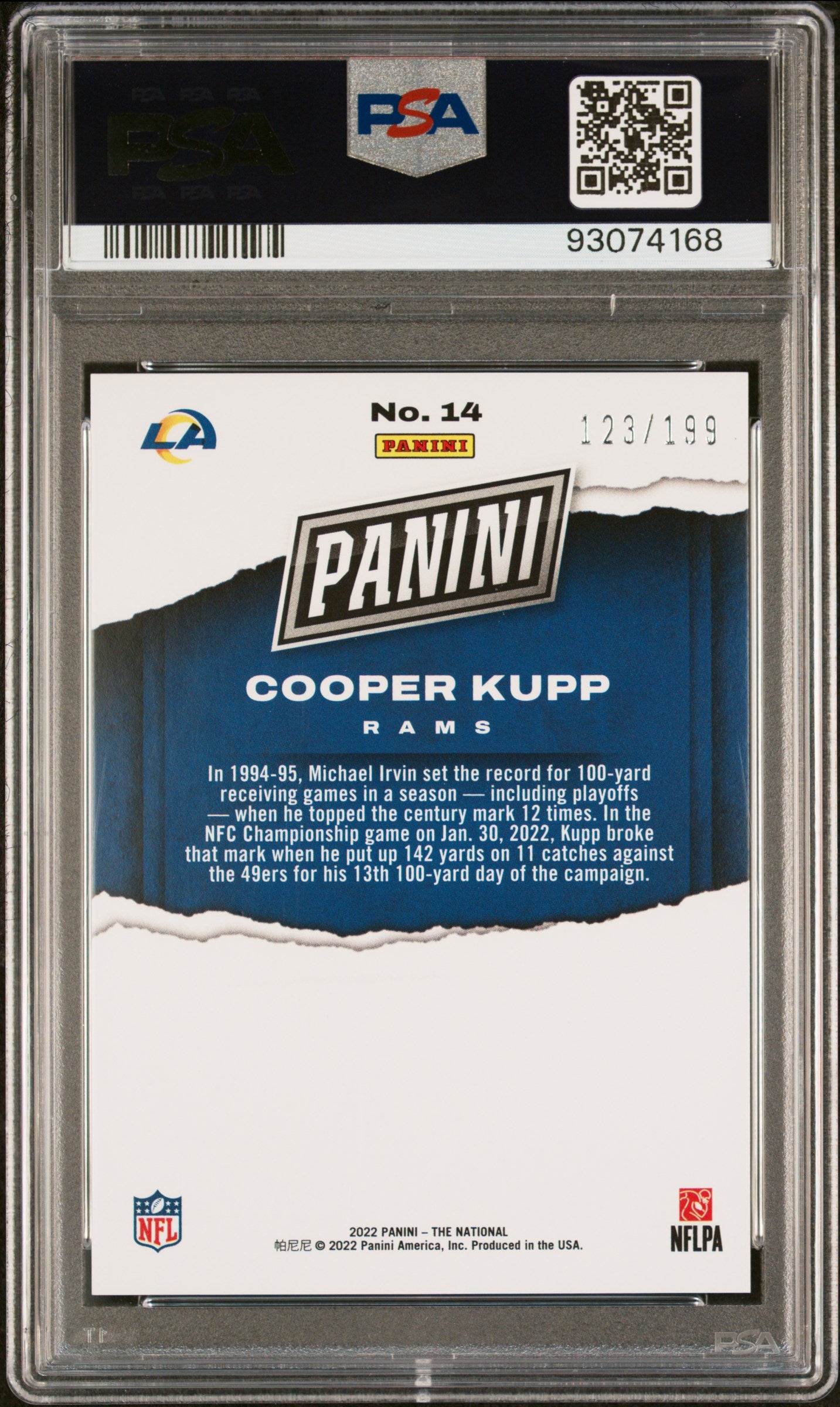 2022 Panini National Cooper Kupp #14 Orange PSA 10
