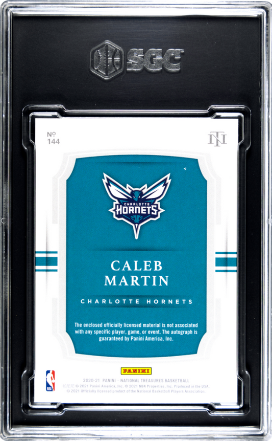 2020 Panini National Treasures Caleb Martin #144 RPA Purple Fotl SGC 9.5