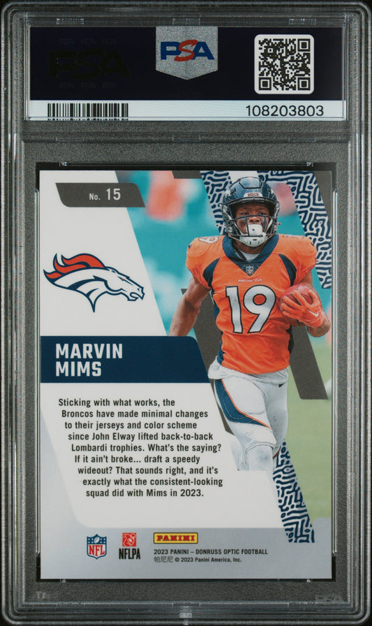 2023 Panini Donruss Optic Rookie Primary Colors Marvin Mims #15 PSA 10