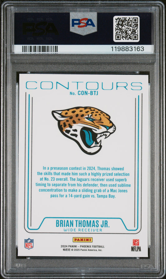 2024 Panini Phoenix Contours Brian Thomas JR. #CONBTJ Purple PSA 10