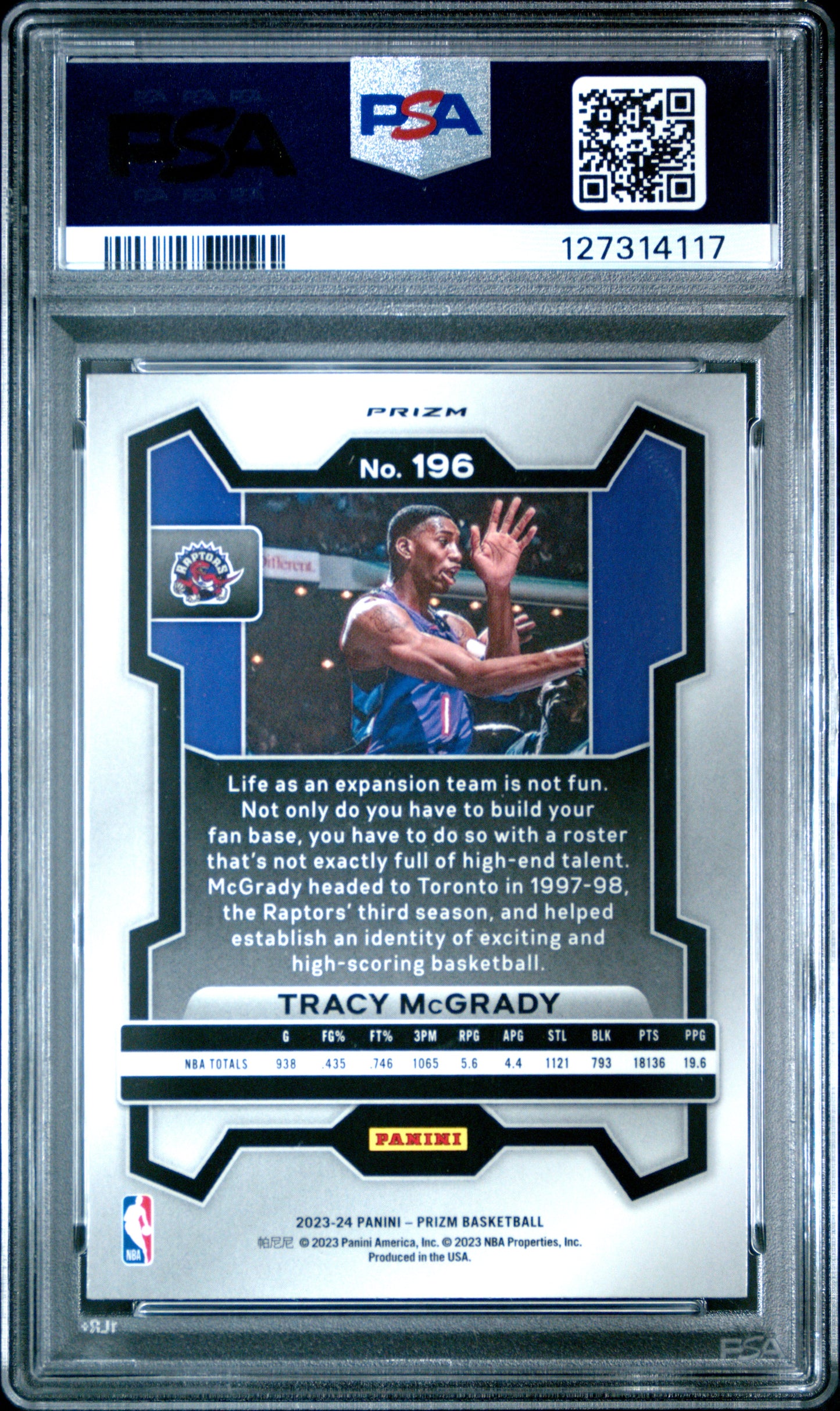 2023 Panini Prizm Tracy Mcgrady #196 Ruby Wave PSA 10