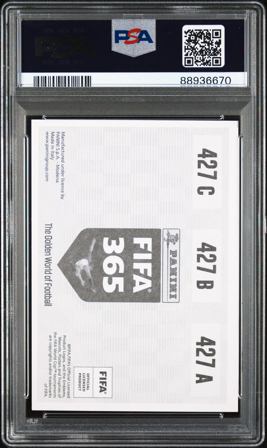 2019 Panini FIFA 365 Lunin Kangin Haaland #427 Gray Back PSA 8