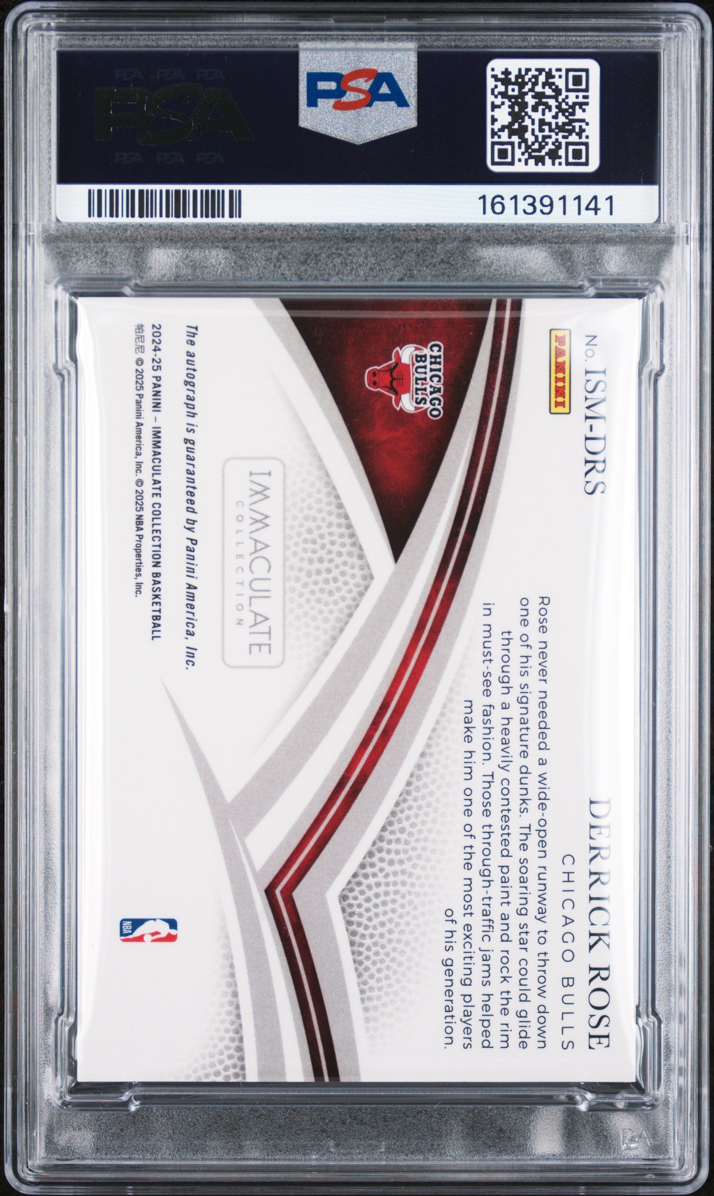 2024 Panini Immaculate Collection Immaculate Signature Moves Derrick Rose /49 #ISM-DRS PSA 8