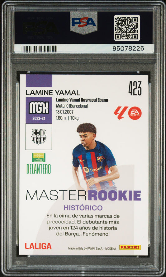 2023-24 Panini Megacracks Laliga Ea Sports Lamine Yamal #423 PSA 10 RC