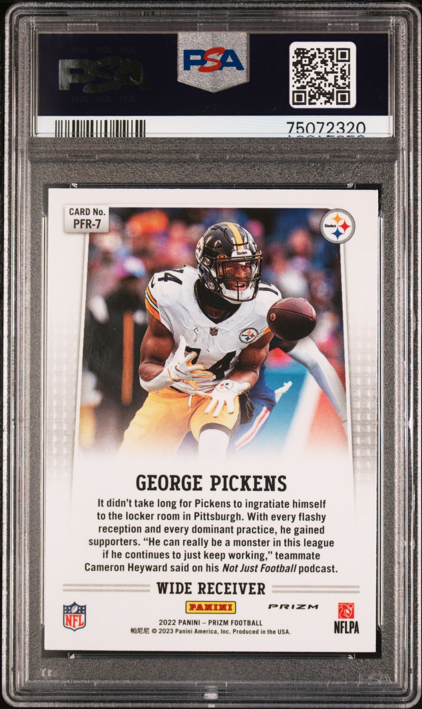 2022 Panini Prizm Prizm Flashback Rookie George Pickens #PFR7 Silver PSA 9