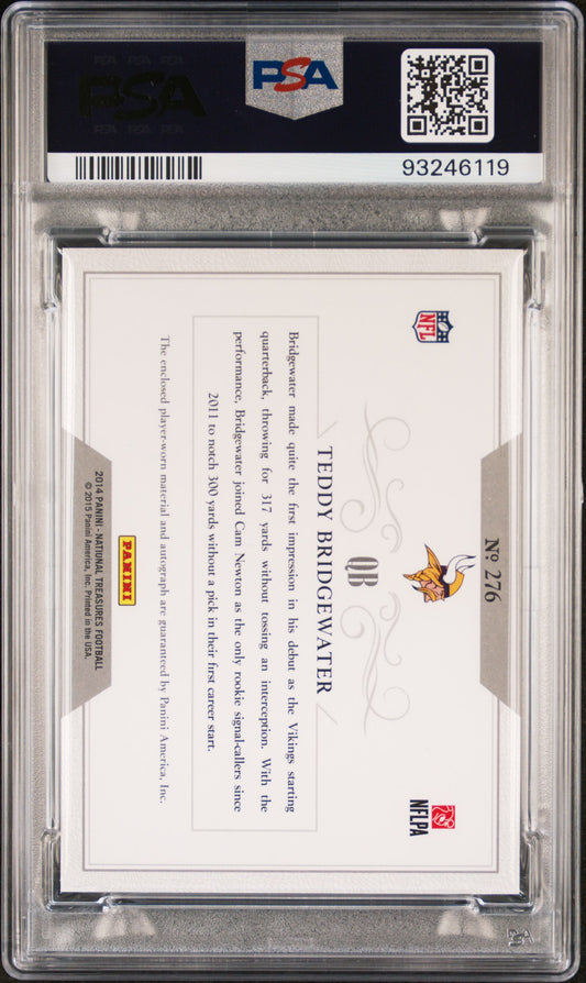 2014 National Treasures Teddy Bridgewater #276 Rookie Auto /99 PSA 9 RPA