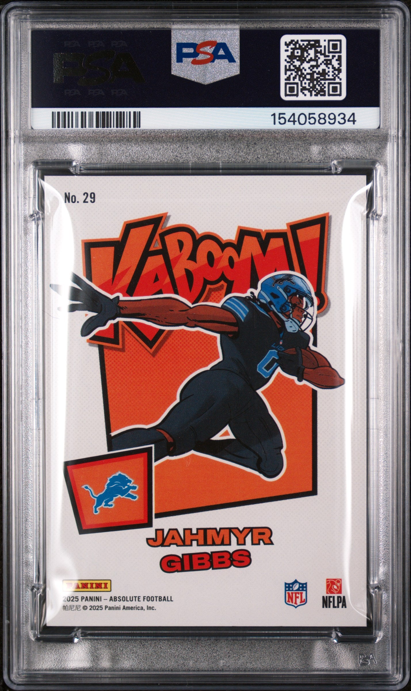 2025 Panini Absolute Kaboom! Horizontal Jahmyr Gibbs #29 PSA 10