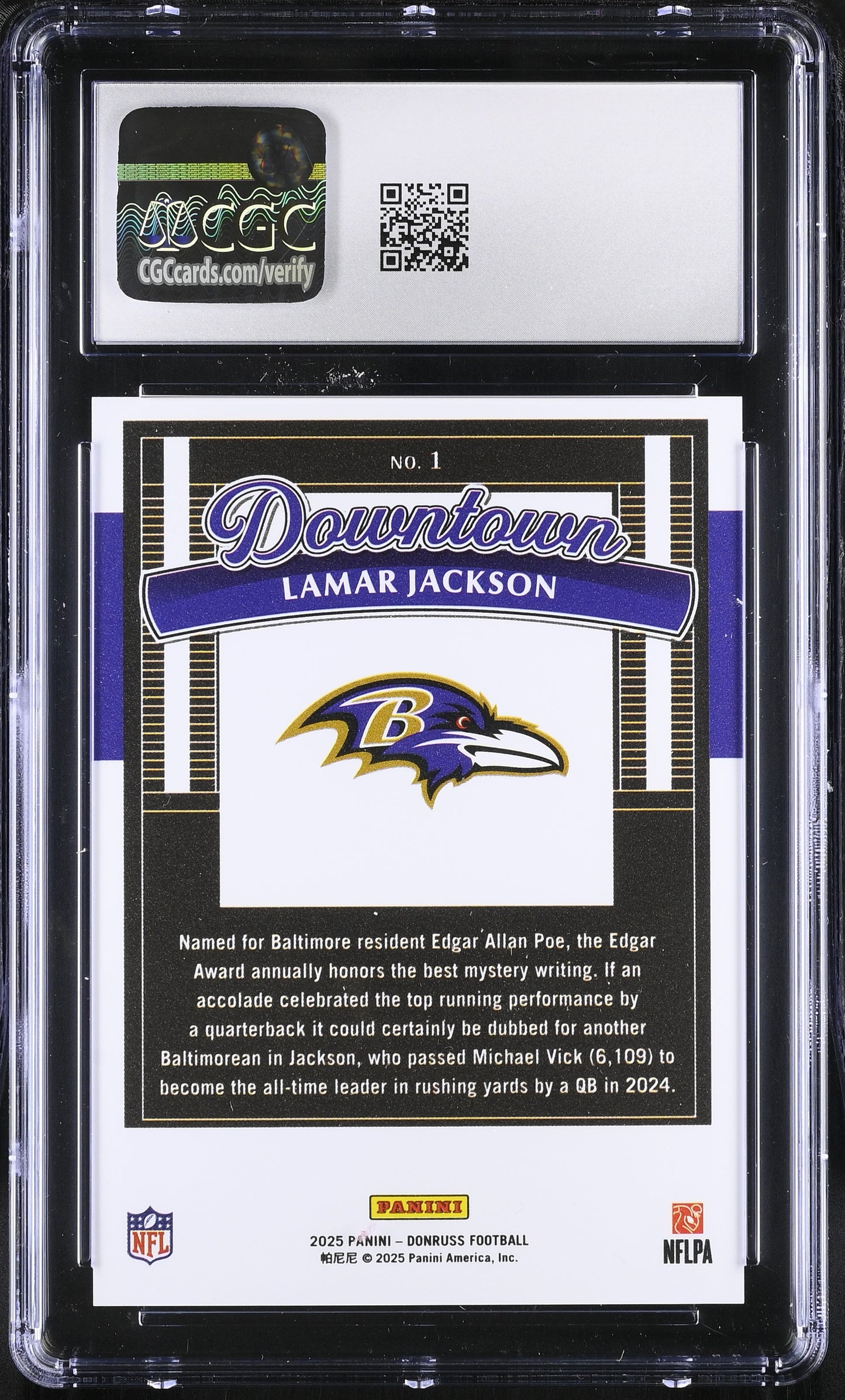 2025 Donruss Lamar Jackson #1 CGC 9