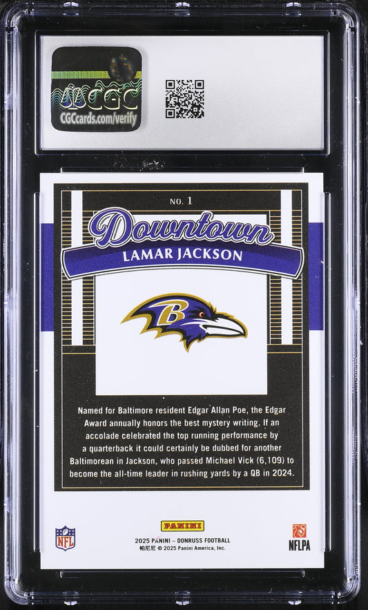 2025 Donruss Lamar Jackson #1 CGC 9