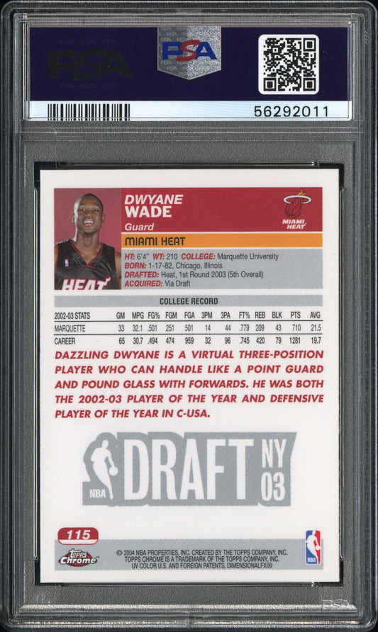 2003 Topps Chrome Dwyane Wade #115 PSA 9
