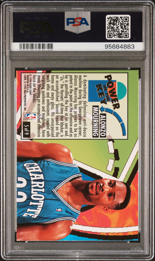 1993 Ultra Power In The Key Alonzo Mourning #5 PSA 8