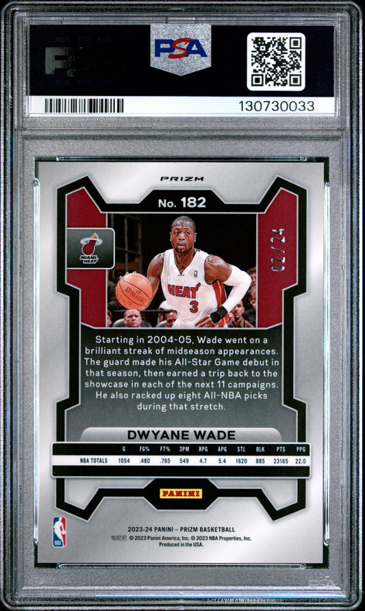 2023 Panini Prizm Dwyane Wade #182 Gold Sparkle PSA 10