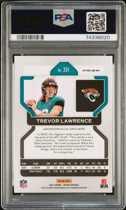 2021 Panini Prizm Trevor Lawrence #331 Disco PSA 9