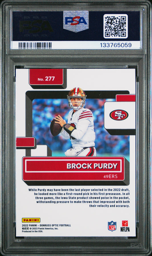 2022 Panini Donruss Optic Brock Purdy #277 PSA 9