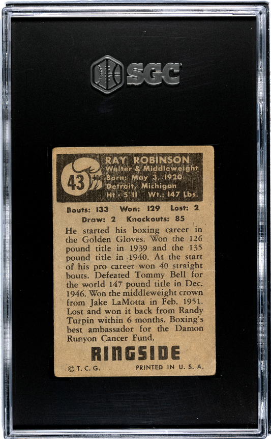 1951 Topps Ringside Ray Robinson #43 SGC 1