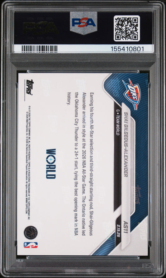 2026 Topps Now All-Star Game S. Gilgeous-Alexander #AS11 Foilfractor PSA 9