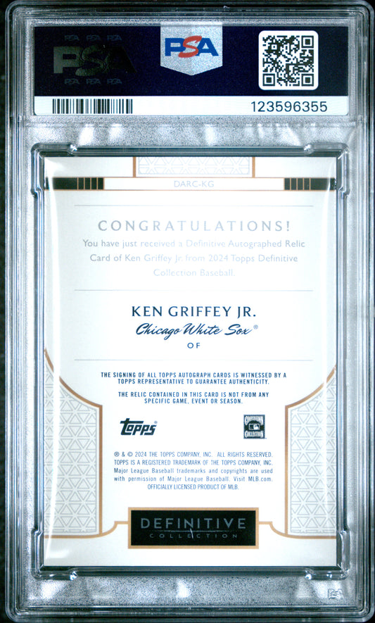 2024 Topps Definitive Collection Auto Relic Ken Griffey JR. #DARCKG PSA 9 /5