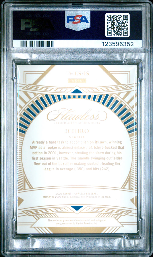 2024 Panini Flawless Update Ichiro #LSIS '23 Limelight SG Emerald PSA 8