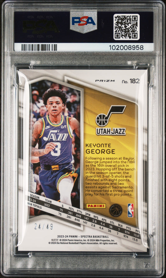 2023 Panini Spectra Keyonte George #182 Astral PSA 10