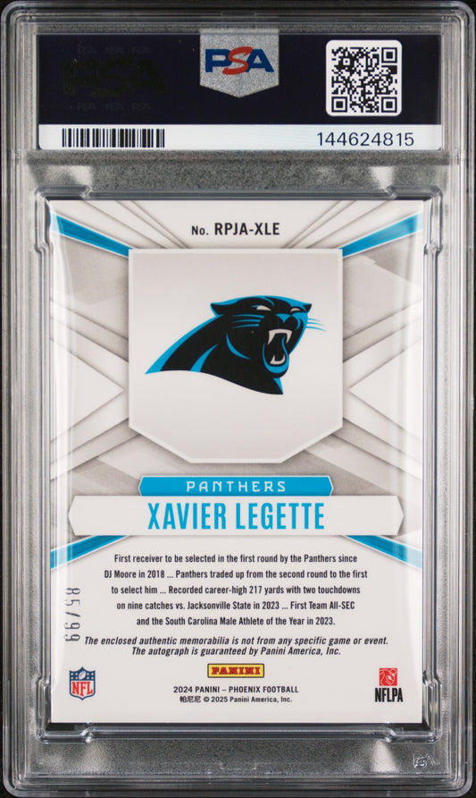 2024 Phoenix Rookie Phenoms Jersey AutoXavier Legette #RPJAXLE 85/99 PSA 8