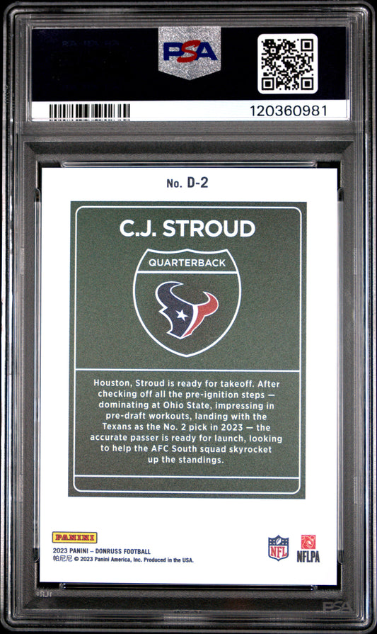 2023 Panini Donruss Downtown! CJ Stroud #D2 PSA 9